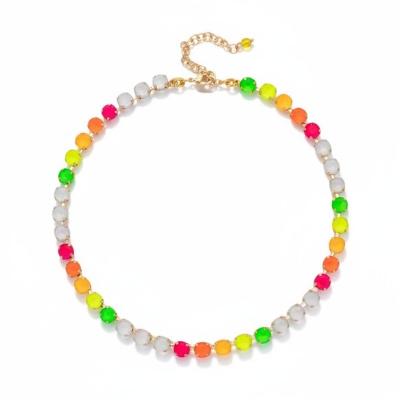 J.Crew Neon Crystal Gem Necklace | NWOT - Picture 1 of 3